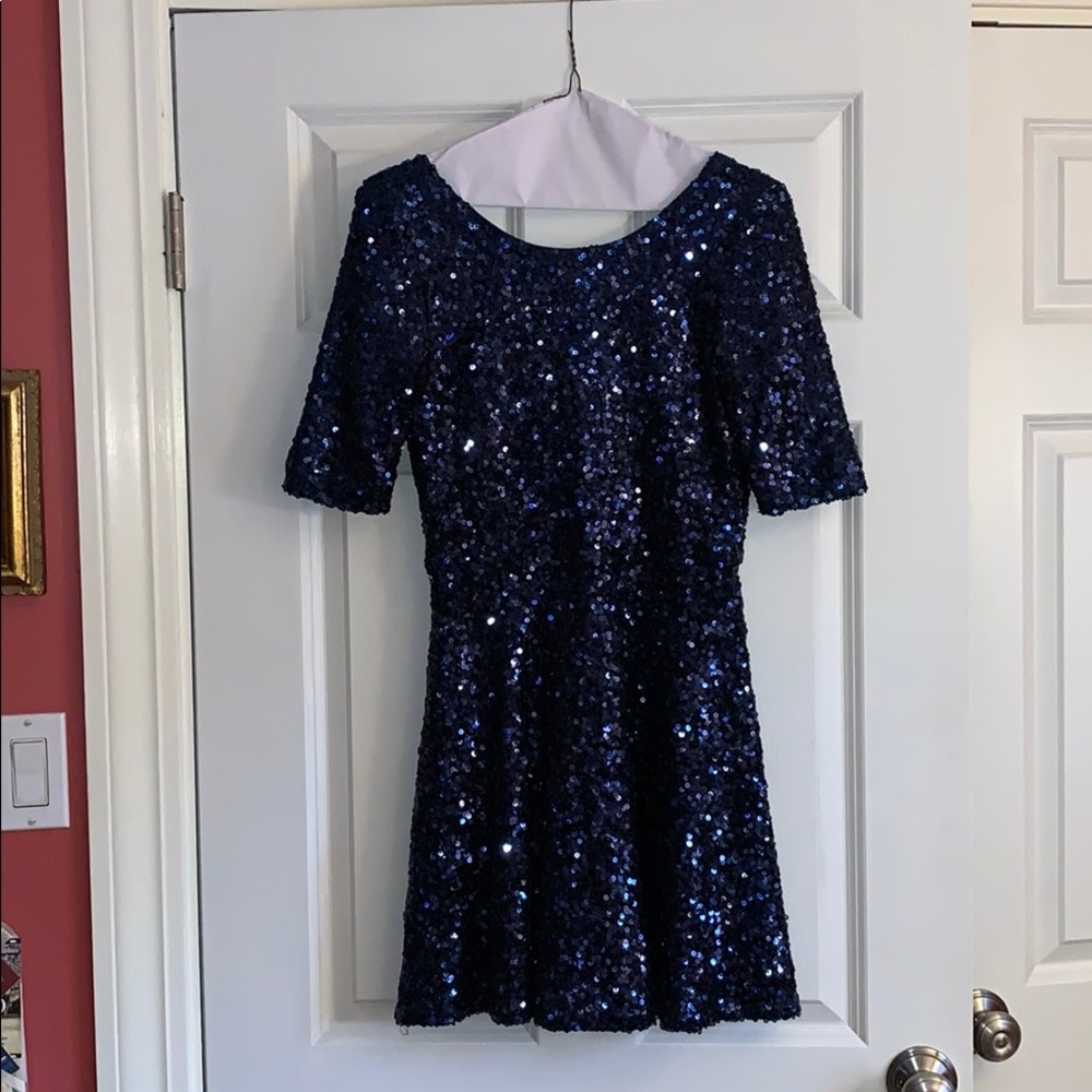 French Connection blue sequin dress